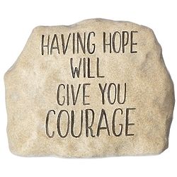 Hope & Courage 5" Faux Rock Plaque