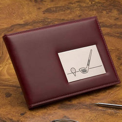 Primo Fiore Leather Phone Book with Engraved Golf Motif