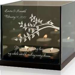 Lovebirds Personalized Tealight Candle Holder