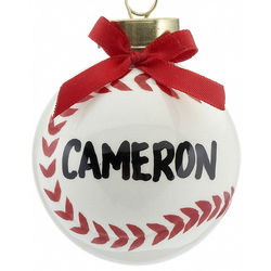 Personalized Baseball Ceramic Ball Christmas Ornament