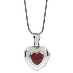 Sterling Silver Engravable Red Heart Locket