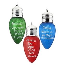 Personalized Christmas Bulb Ornament