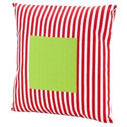 Personalized Christmas Pillow Cover with Red Stripes