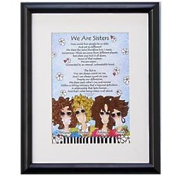 Personalized Sisters Heart to Heart Framed Artwork