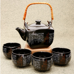 Elegant Japanese Calligraphy Tea Set