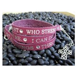 I Can Do All Things Through Christ Leather Wrap Bracelet