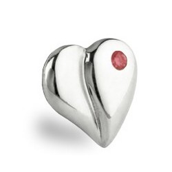 Loving Heart Sterling Birthstone Pin