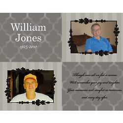Personalized Memorial Double Photo Wall Canvas