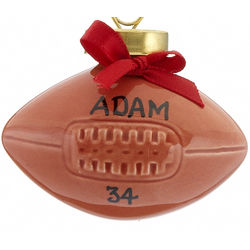 Personalized Football Ceramic Ball Christmas Ornament