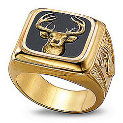 10-Point Buck 24K Gold Plated Ring