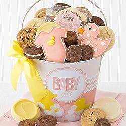 Baby Girl Decorated Cookies and Treats Pail