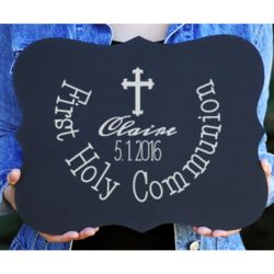 Personalized First Holy Communion Chalkboard Sign