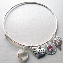 Best Friend of the Bride's Personalized Wire Bangle Bracelet