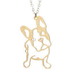 Brass French Bulldog Necklace