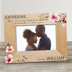 Personalized Floral Love 4x6 Photo Wood Frame