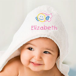 Embroidered Fish Hooded Baby Towel