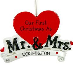 1st Christmas As Mr. & Mrs. Personalized Ornament