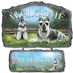 Lovable Schnauzers Personalized Welcome Sign