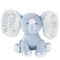 Personalized Plush Baby Blue Elephant