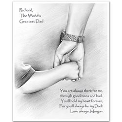 World's Greatest Dad Personalized Art Print