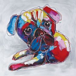Bold Puppy Oversized Oil Painting