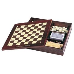 Personalized 7-in-1 Classic Wooden Chess andBackgammon Game Set
