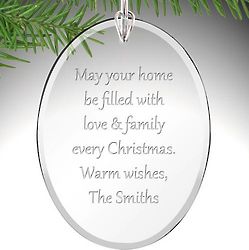 Personalized Glass Oval Ornament