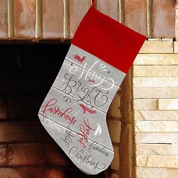 Merry and Bright Red Cuff Stocking
