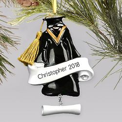 Personalized Graduation Cap & Gown Holiday Ornament