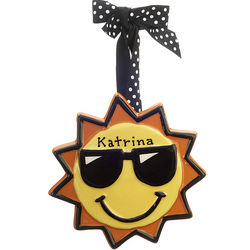 Personalized Sun Wearing Sunglasses Christmas Ornament