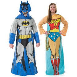 Batman or Wonder Woman Fleece Sleeved Blanket