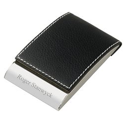 Personalized Leatherette Designer Vertical Business Card Holder