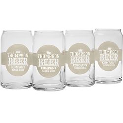 4 Personalized Beer Company Color Changing Beer Glasses