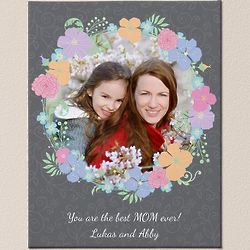Personalized Floral Photo 8x10 Canvas Print