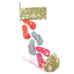 Flip Flops and Palm Print Quilted Christmas Stocking