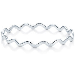 Sterling Silver Curly Wave Bangle Bracelet