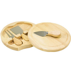 Eco-Friendly Personalized Cutting Board with Cheese Accessories