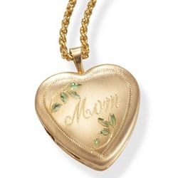 Mom's 14 Karat Gold Shiny Heart Locket Pendant