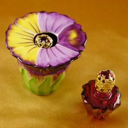 Pansy with Perfume Bottle Limoges Box
