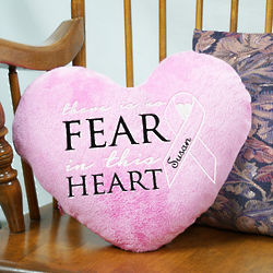 No Fear Personalized Awareness Heart Throw Pillow