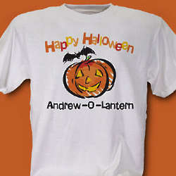 Kid's Personalized Jack-O-Lantern Halloween T-Shirt