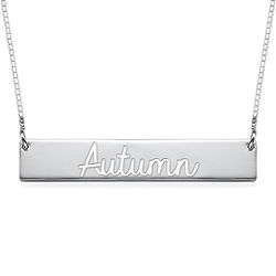 Cut Out Name Bar Necklace