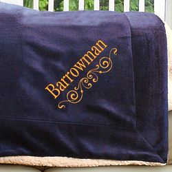 Embroidered Name with Flourish Sherpa Blanket