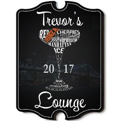 Midnight Lounge 15.5" Personalized Wall Decor Sign