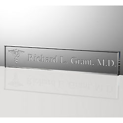 Doctor's Personalized 12-Inch Crystal Nameplate