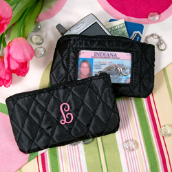 Personalized Quilted Coin Purse with ID Holder