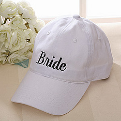 Personalized Our Wedding Party Baseball Cap in White