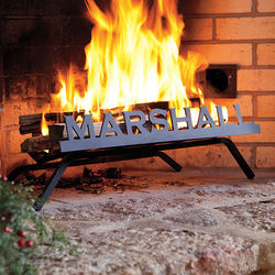 American-Made Steel Personalized Fireplace Grate