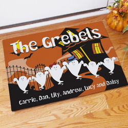 Personalized Ghost Family Halloween Welcome Doormat