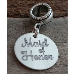 Maid of Honor's Personalized Engraved Charm Bead